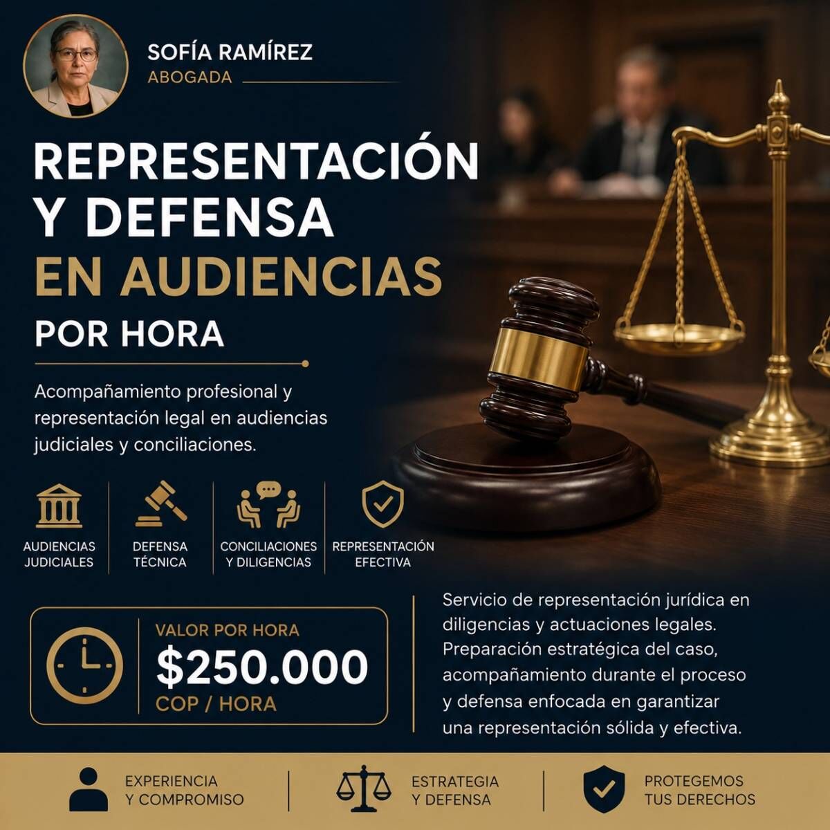 Representación y Defensa en Audiencias por Hora