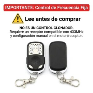 Control Rf 433 Mhz Frecuencia Fija 4 Canales Metálico