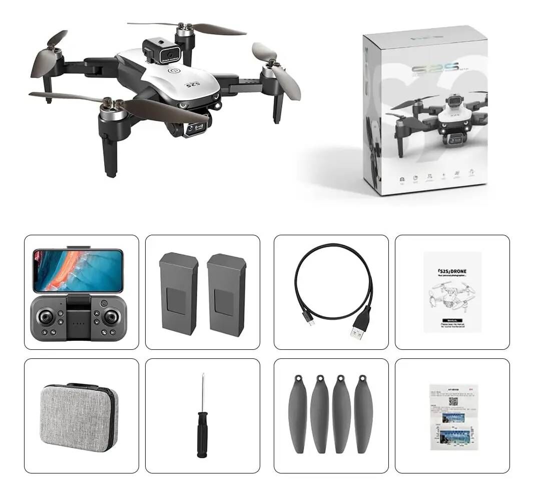 Drone 2s2 Motor Brushless Flujo Óptico 2 Baterías + Estuche