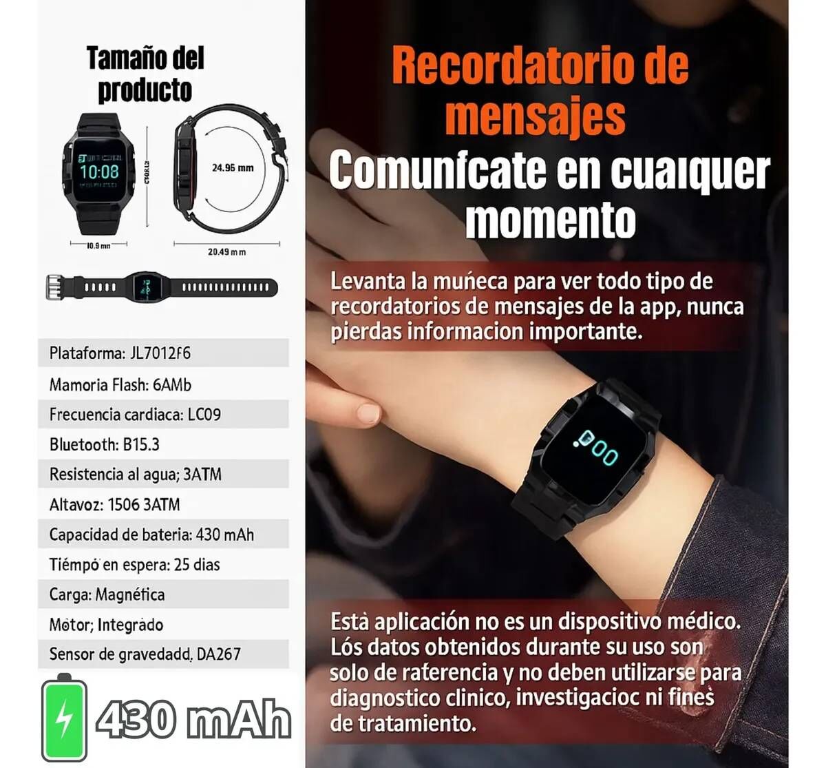 Smartwatch Deportivo Hombre Mujer Hd 1.85 Llamadas +100 Deportes
