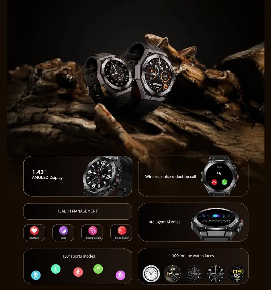 Aurafit Terra Smartwatch 1.43 Ip67