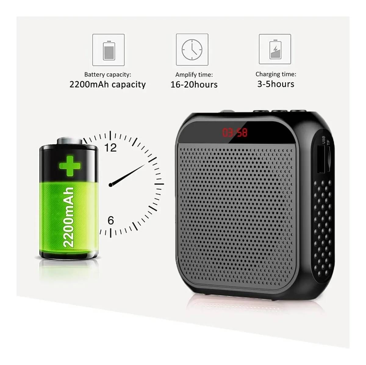 Amplificador De Voz Portátil Recargable Para Profesores Usb - Image 3